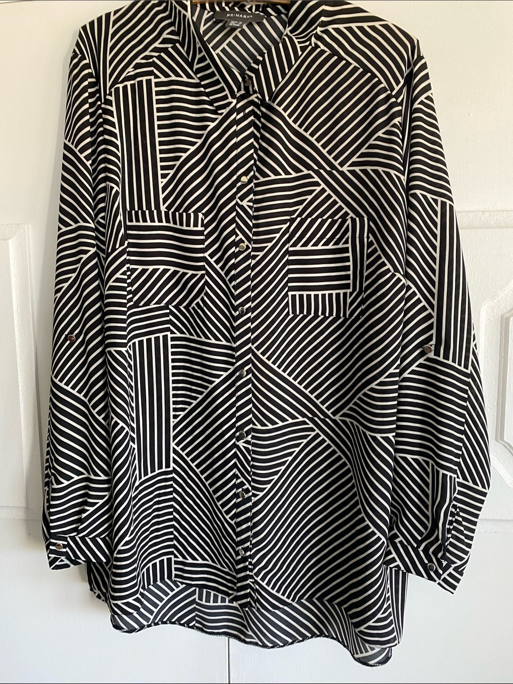 Primark Black & White Diagonal Stripe Shirt